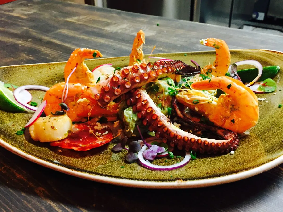 Octopus and shrimp